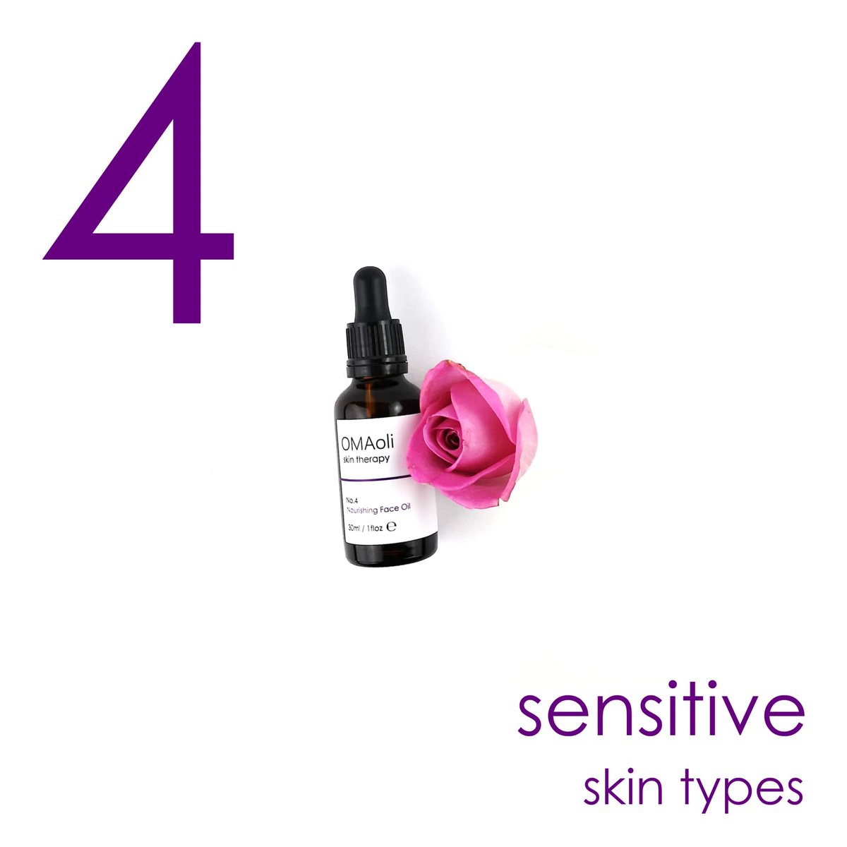 No.4 is our category for sensitive &amp; dry or damaged skin. 

This oil has recently won a silver award at the Free From Skincare Awards 2019 where it had great feedback from the product testers - read more at omaoli.co.uk/awards/

#OMAoli #skintherapy #sensitiveskincare #faceoil