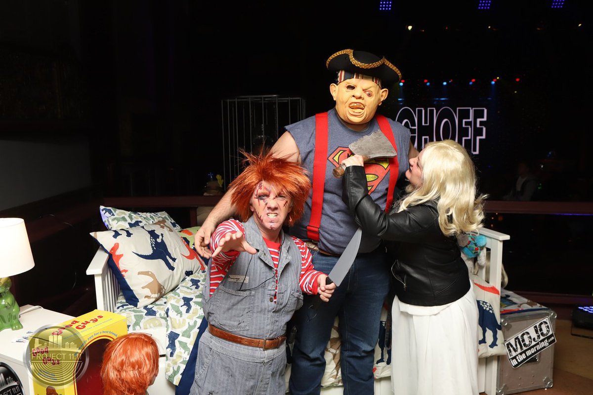 weare1111's tweet photo. We made a custom Chucky movie scene for guests to take a picture with our live Chucky and Bride of Chucky actors at the Mojo in the Morning Halloween Party! Please tag yourself and friends.

Check out photos here: https://t.co/88wntwBdYr https://t.co/uqCEcZRGGB