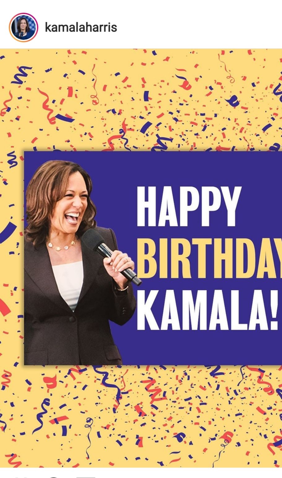 Happy birthday Senator Kamala Harris, Junior Senator of California of the US House of Senate. 