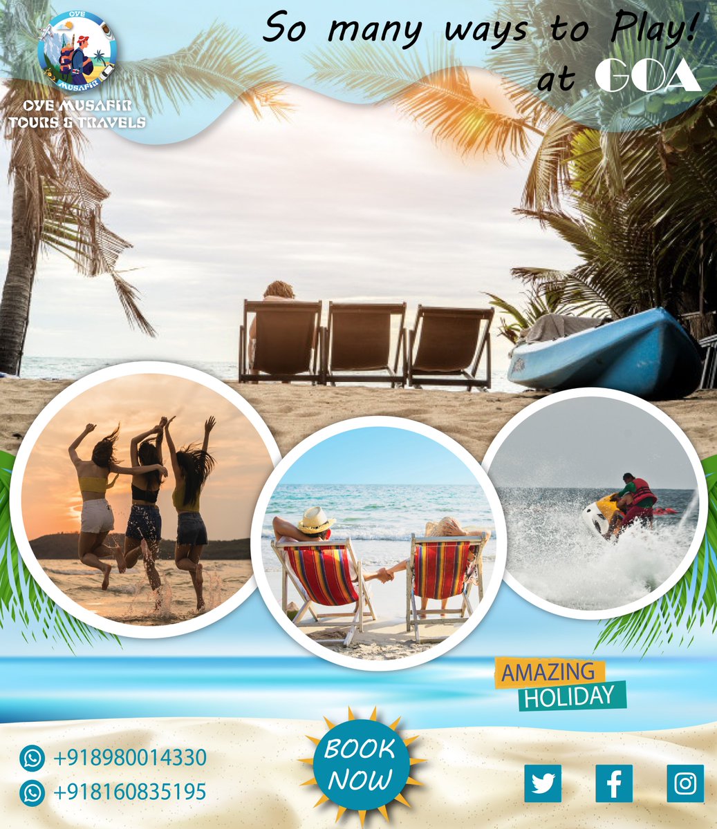 OyeMusafir's tweet photo. Life is sucking, job has become a headache, and there is nothing good to feel good about - pack your bags #GOA is calling you

Book your next Goa trip with https://t.co/ZCOrkDS86v

#Tour #Packages #PlanaHoliday #PlanaTrip #Holiday #TourPackage #Beach #DiwaliTrip #triptoGoa #Tour https://t.co/jYR8eyGddR