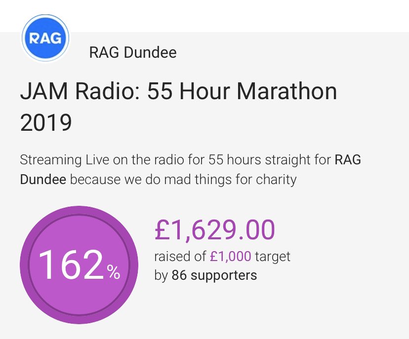 Well, that’s a wrap on the 55 Hour Radio Marathon 2019!

We smashed our target and raised a whopping £1629 for the <a href="/DIWC1969/">Int Women's Centre</a> 💙

Thank you to everyone at <a href="/JustAddJam/">JAM</a> and @dusa_theunion,  friends and family that donated, and volunteers that helped get us across that finish line!