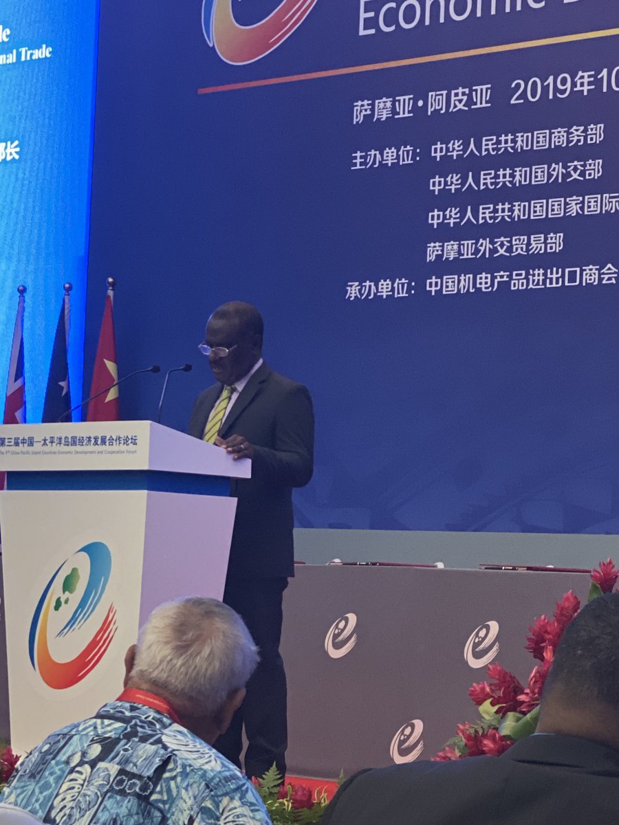 CollinBeck's tweet photo. Vice Premier of China and Solomon Islands Minister of Foreign Affairs Jeremiah Manele addressing the Forum and embracing South South cooperation based on the principles of mutual respect for each other’s sovereignty for mutual development benefit and prosperity. https://t.co/apP272ypqO