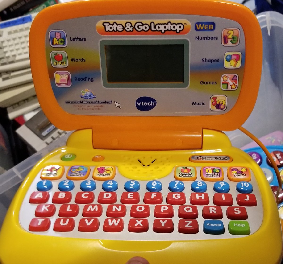 foone🏳️‍⚧️ on X: @mwichary The vtech Tote & Go Laptop. This one  interestingly has a USB port, and you can use it to load new programs onto  it. I may have to