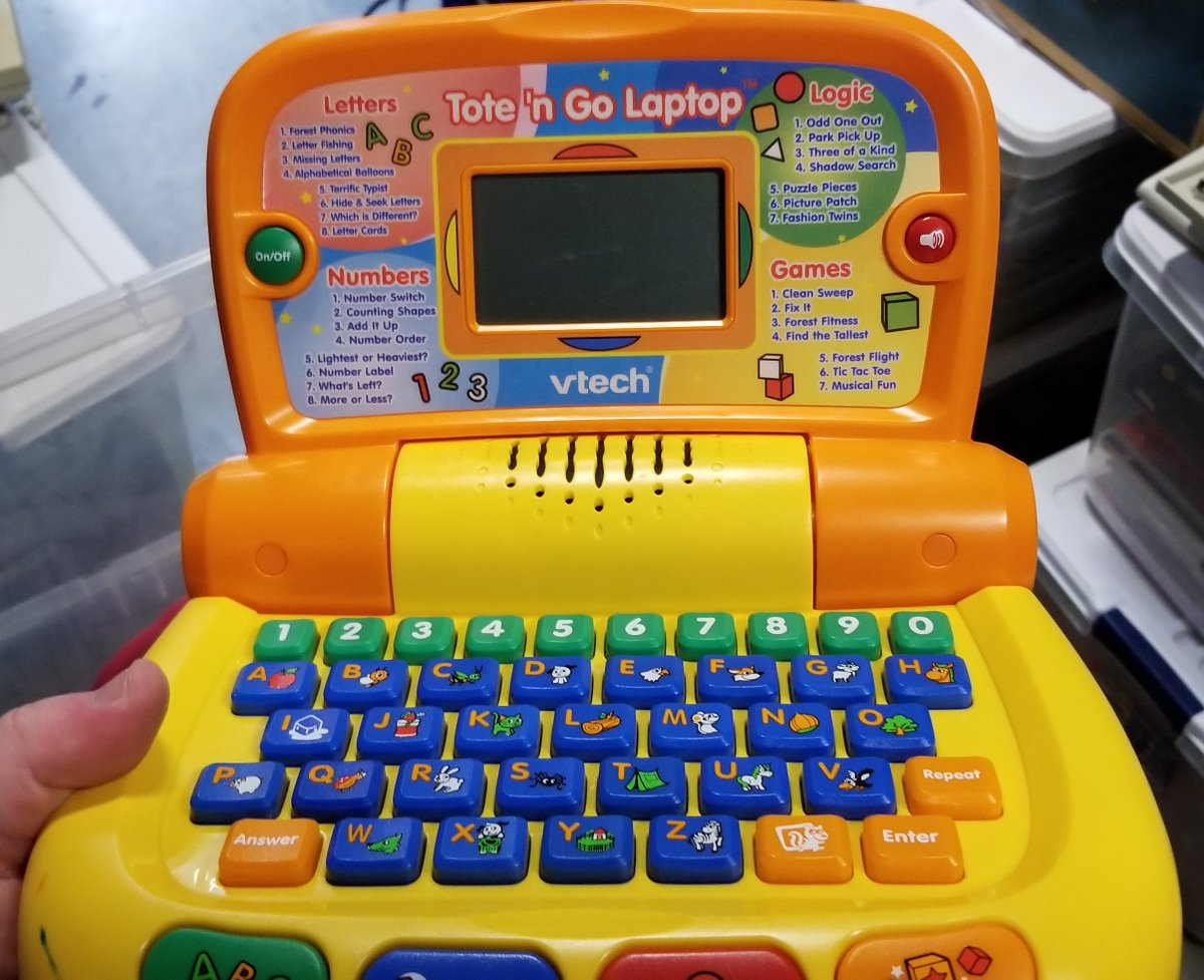 foone🏳️‍⚧️ on X: @mwichary The vtech Tote & Go Laptop. This one  interestingly has a USB port, and you can use it to load new programs onto  it. I may have to