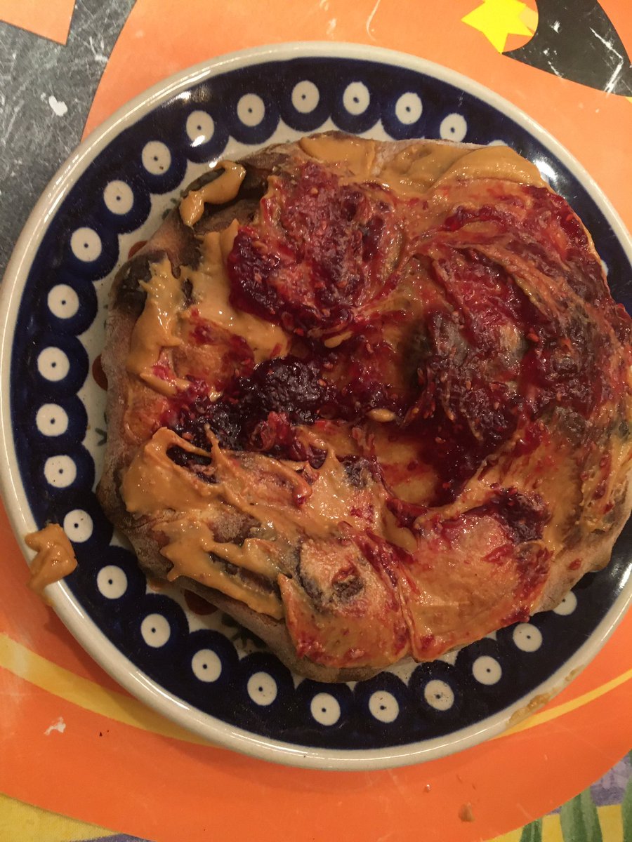 Sam made a peanut butter and jelly pizza for dinner