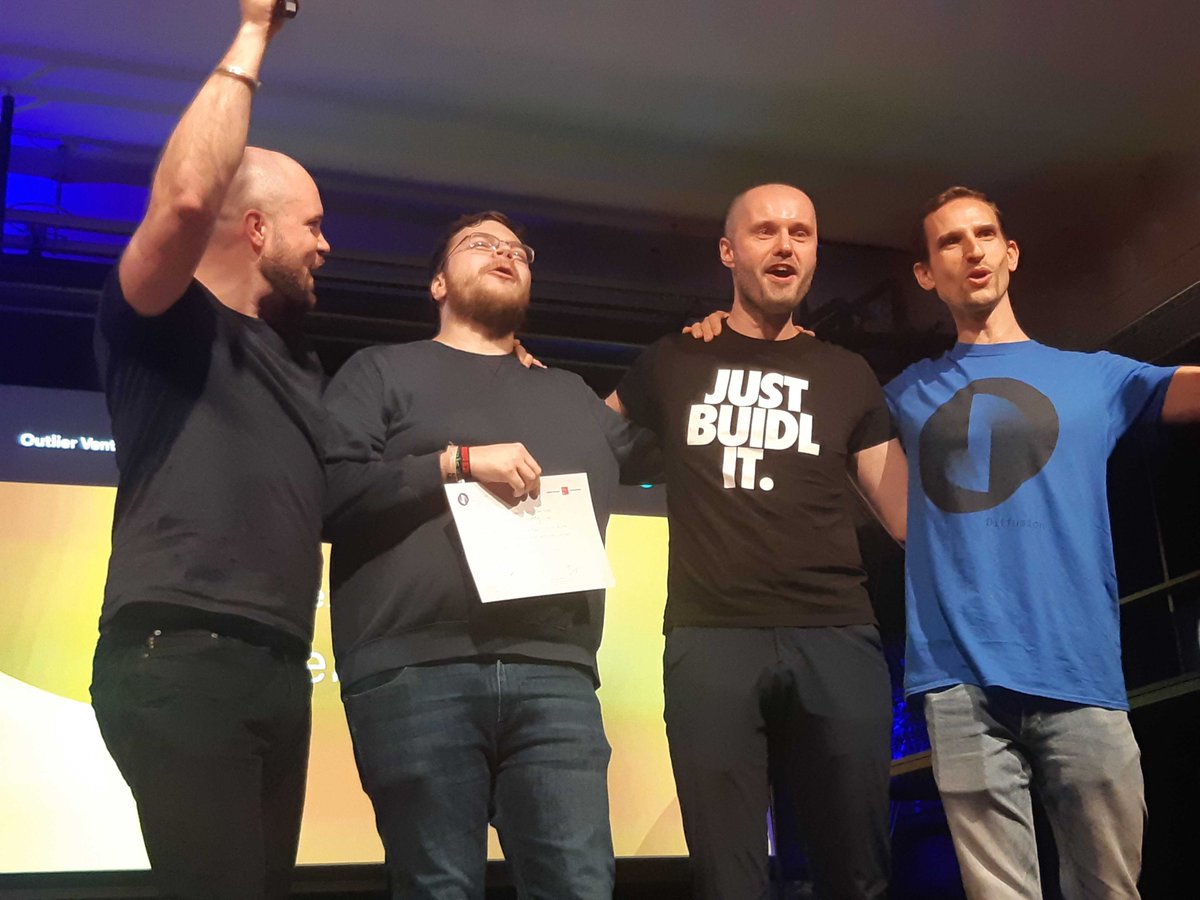iEx_ec's tweet photo. 1st Prize at #Diffusion2019 Hackathon @FactoryBerlin!

@easeev and @mediaquery have built a decentralized static website CI/CD pipeline using #iExec, @IPFSbot and @FISSIONcodes.

Desc: https://t.co/OY4MxZsxg3

App: https://t.co/CIGofympZF

@OVioHQ And the org was just perfect! https://t.co/8VrpbPVR7D
