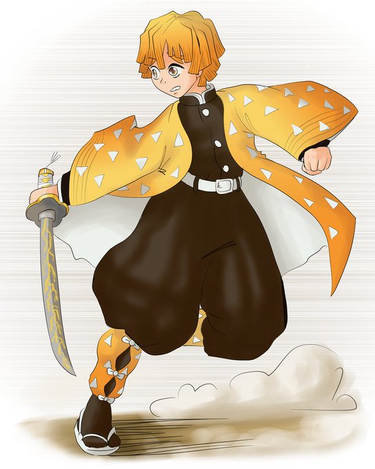 🌵Cactuar's Art🌵 ~ Commissions Open! ~さんがTwitterに投稿した我妻善逸(鬼滅の刃)のイラスト。