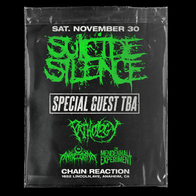 ChainReactionCA's tweet photo. ANNOUNCEMENT: @suicidesilence will be taking to the stage for us all here at Chain w/ support from @PathologyMetal #Aneonia @tmxofficial and a special guest to be announced. Get your tickets today before it's too late—this one will go quick! tix: https://t.co/NPsEAzraT8 https://t.co/Pw44VBoZBt