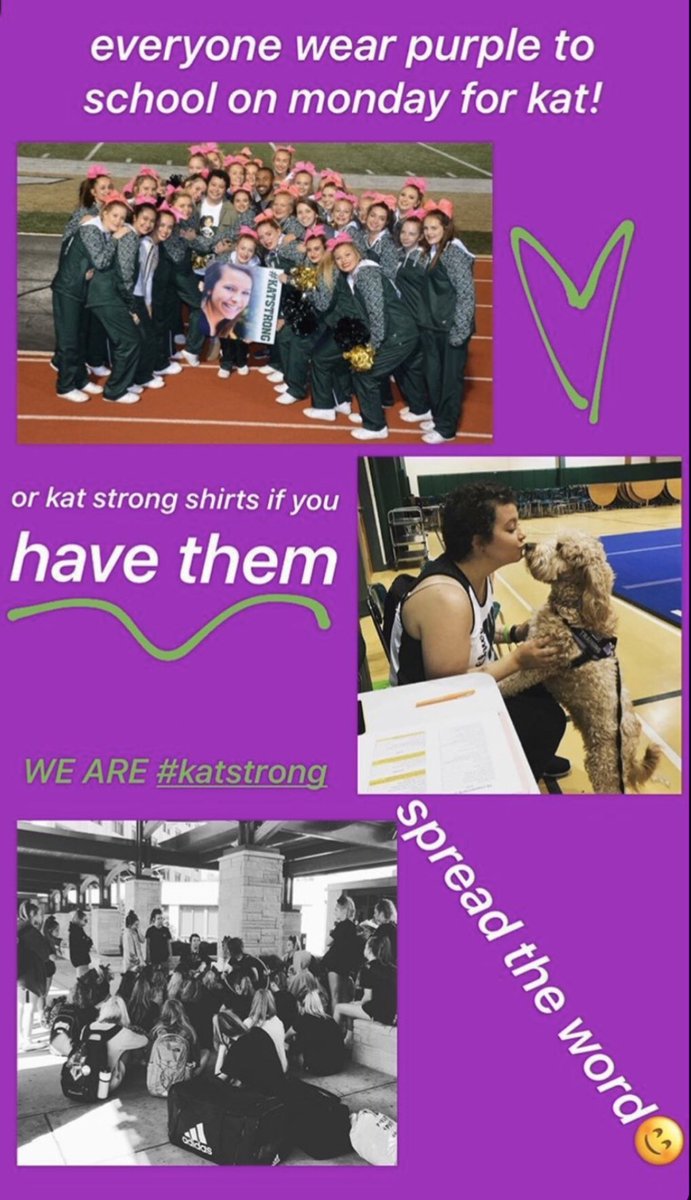 Hey Guys! Try to wear purple tomorrow for Kat. Or wear your Kat Strong shirts. We Are #katstrong