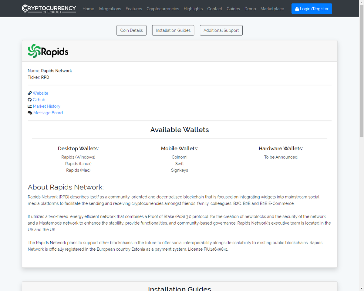 Rapids (RPD) - New Integration Listed

• Cryptocurrency Checkout

Get involved in Rapids (RPD): coinbelay.com/RPD

@RapidsRPD <a href="/crypto_checkout/">CryptocurrencyCheckout</a> #Rapids $RPD #Crypto #Blockchain #Staking #Masternodes