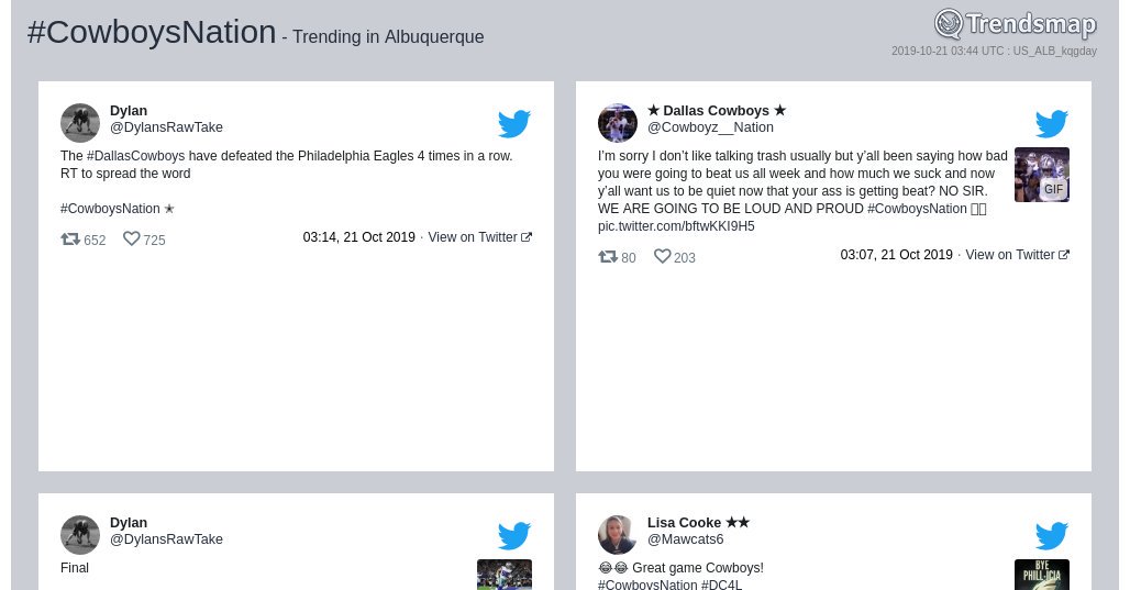 TrendsAlbq's tweet photo. #cowboysnation is now trending in #Albuquerque

https://t.co/XTl1ssDY52 https://t.co/wE0mNzGTD9