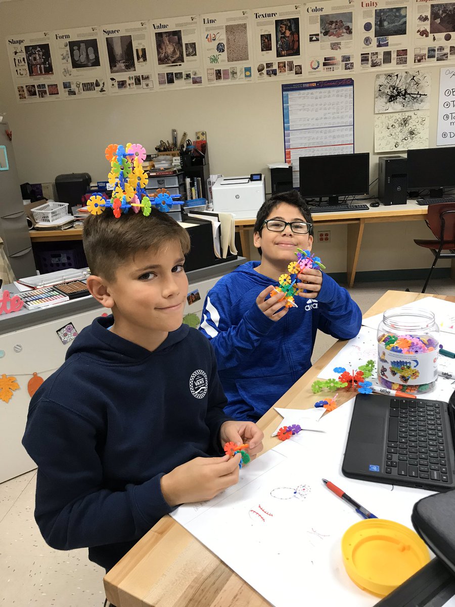 Crystal11108698's tweet photo. Brain Chips brings STEAM into the ART room! Here are 6th grade creative inventors. https://t.co/HzJ7NvZSpp