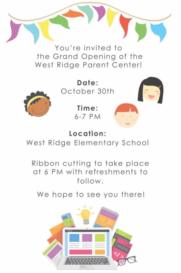 We are so incredibly proud to announce the Grand Opening of our WR Parent Center! We hope to see many of our families, community members, &amp; colleagues at this momentous event. All are welcome! <a href="/GreeceCentral/">Greece Central</a> @GCSDsuper <a href="/valeriekpaine/">Valerie Paine</a>