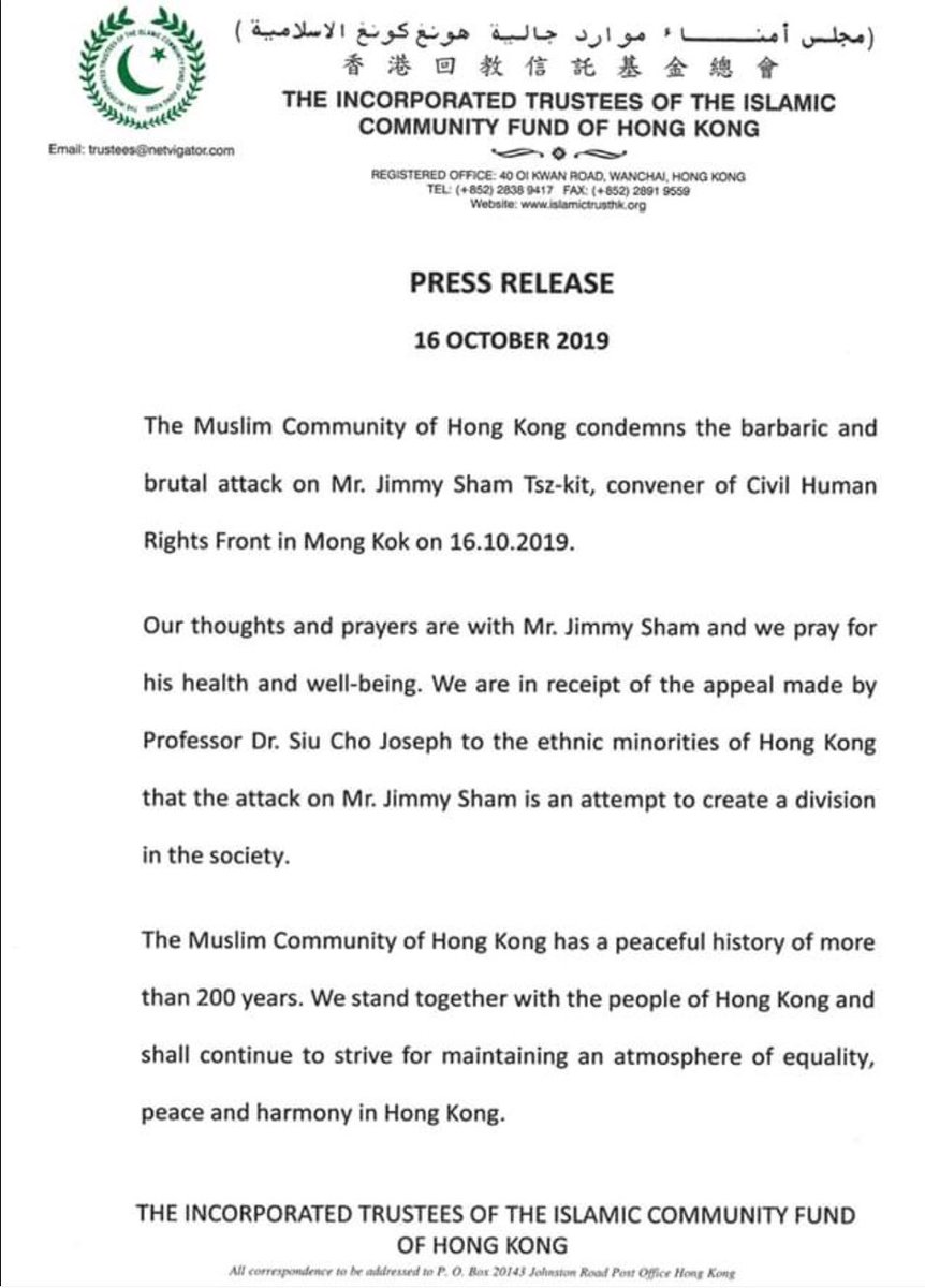 Lawly101's tweet photo. @RaptorBuzz @HawleyMO &amp; believed this action is to seek revenge on #Muslim Community who condemns the previous allegedly #HKGovt initiated attack on pro democracy activist #JimmyShaw and shows support to #HongKongProtests https://t.co/q7aAkU3jlf