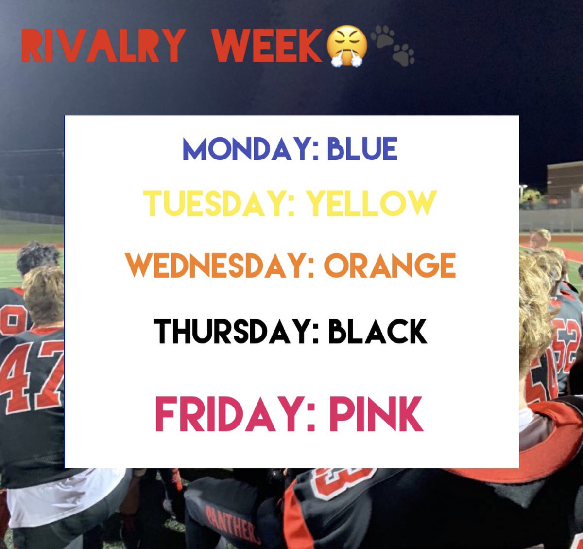 It’s rivalry week! DECA wants you to show your school spirit by dressing up so go all out like the crazy teens that you are🐾🥇 #chpantherpride #chhs>ghs <a href="/CHPantherPride/">Colleyville Heritage</a>