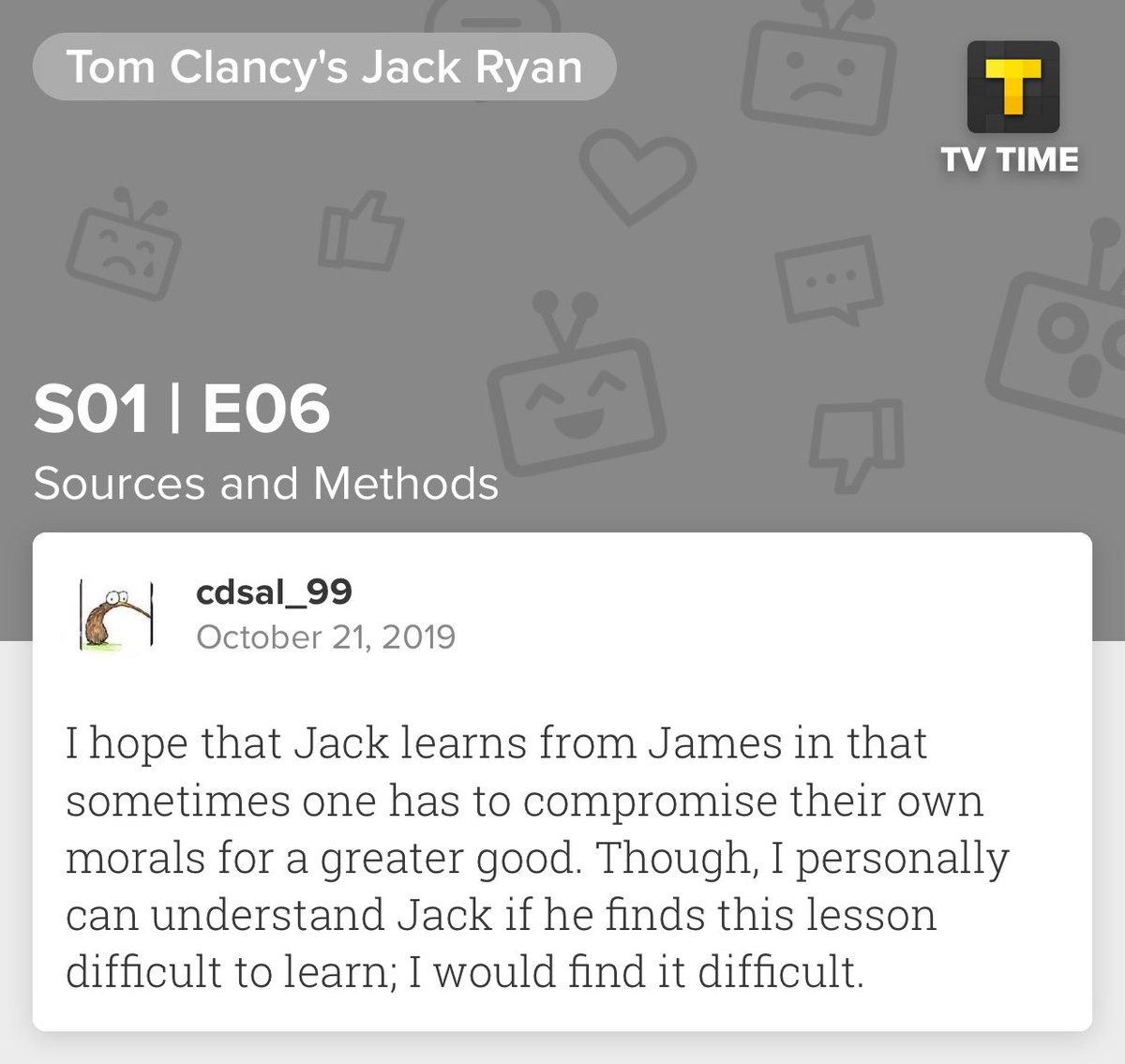 cdsal_99's tweet image. #TomClancysJackRyan #SourcesAndMethods #TVtime #JackRyan #JackRyanRewatch