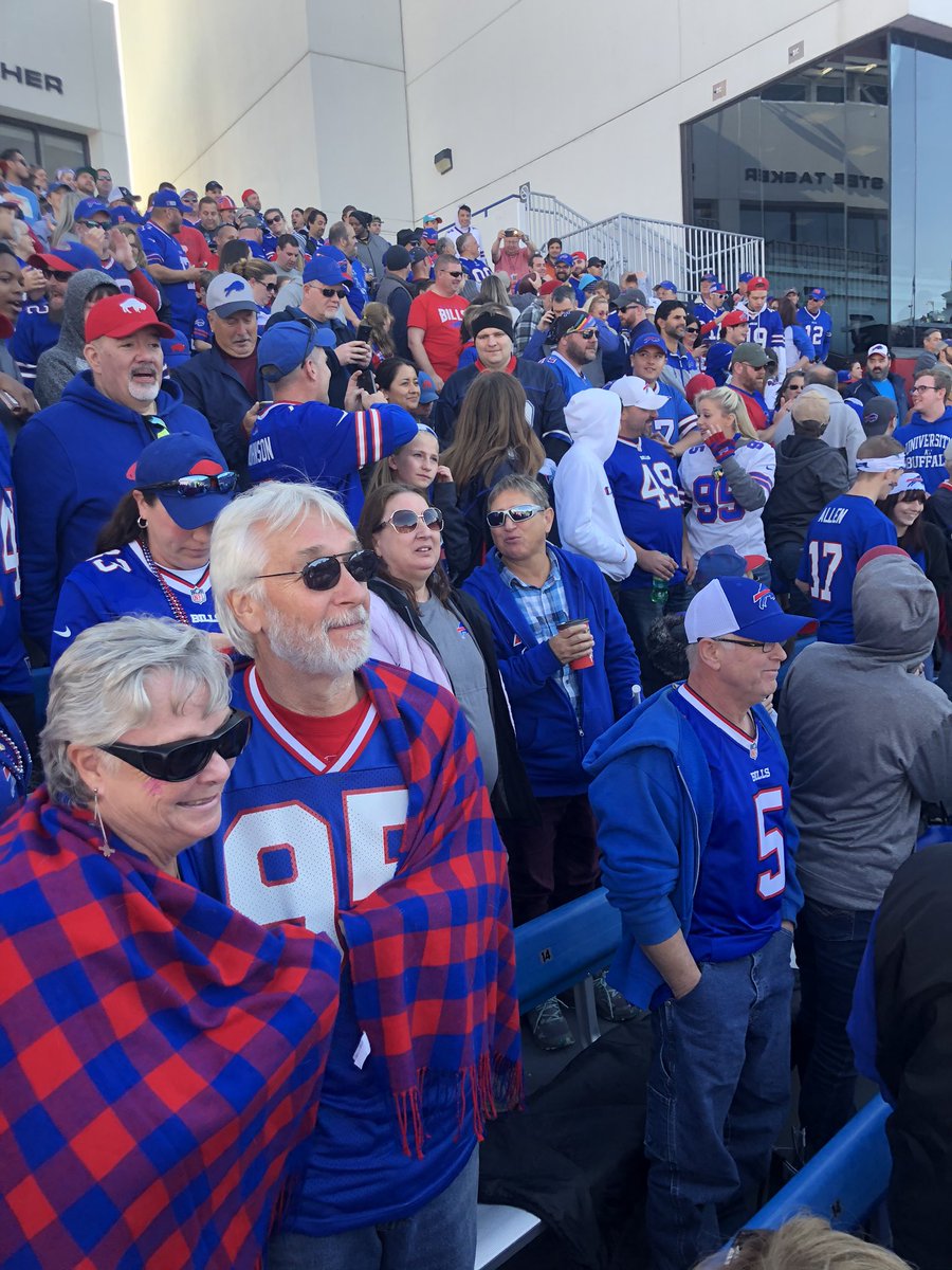 JenKless's tweet image. Picture from Section 224 where @JoshAllenQB’s ball was caught after his 2-point conversion! Look at the top middle part of the pic —you’ll see an excited fan taking a pic of the person who caught the ball! Awesome moment! @RyanTalbotBills #BILLieve