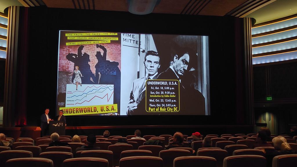 jse777's tweet photo. @EddieMuller &amp; @toddhitchcock1 introducing "Underworld USA" @AFISilver, which closed Noir City DC https://t.co/G1AbP7CN3h