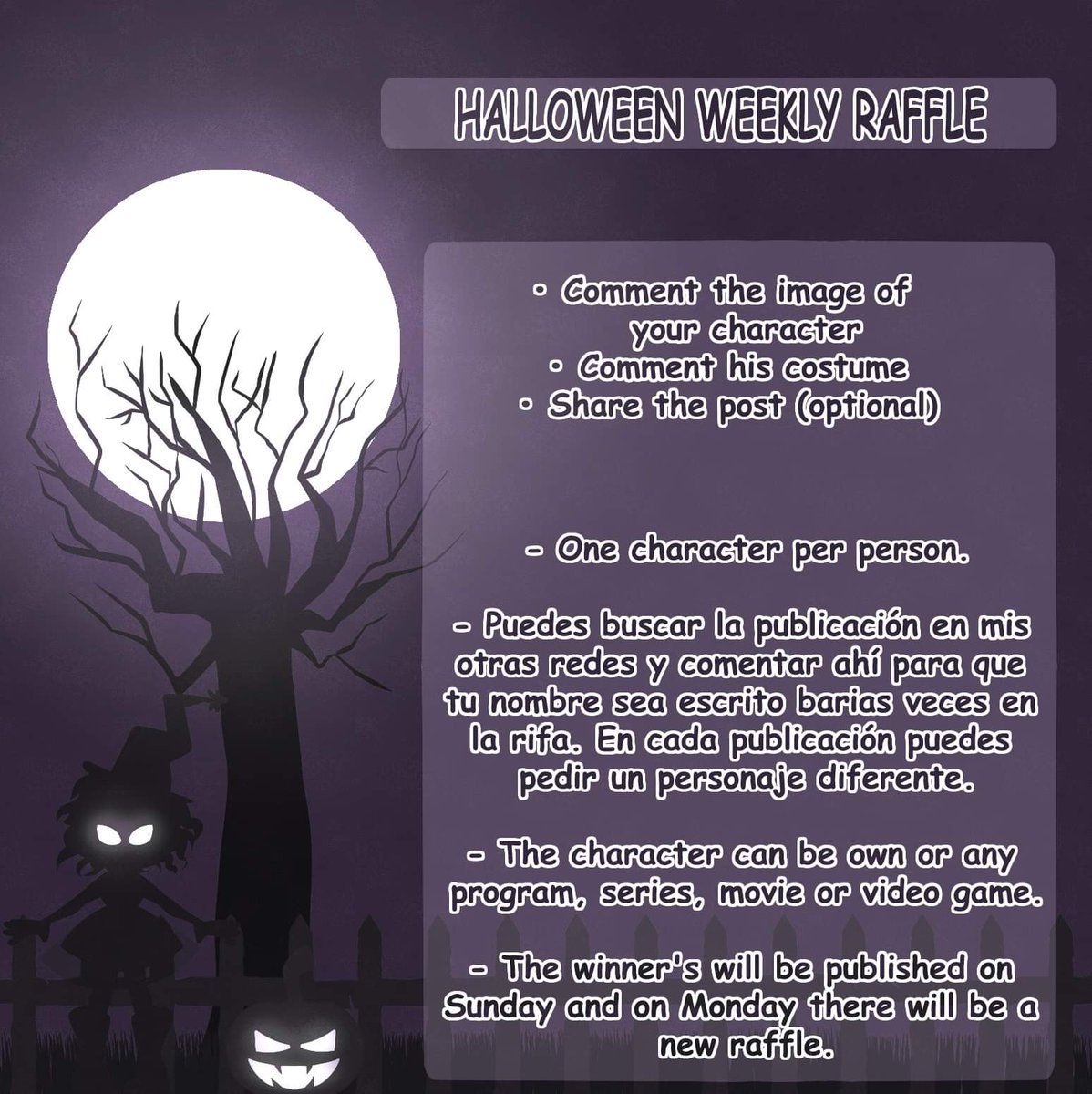 vicky_fangirl's tweet photo. Fourth halloween raffle 🎃
Cuarta rifa de halloween 🎃

#raffle #raffledraw #raffleopen #rafflehalloween #Halloween https://t.co/a35lm09jZL