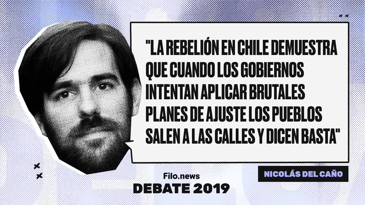filonewsOK's tweet photo. #FiloDebate | ✊🏽 Nicolás del Caño opinó sobre la rebelión en Chile | #DebateAr2019 https://t.co/sj9c770moV