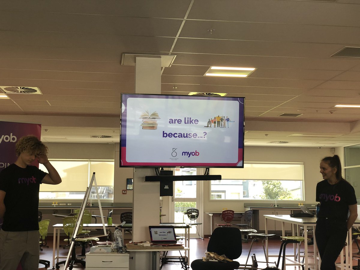 So cool and lucky to have Tionne and Dylan from @fiftysixfamily to run a fun and interactive session on entrepreneurship and business with <a href="/OJCollege/">Ormiston Junior College</a> learners <a href="/MYOB/">MYOB</a> @cillagodinet