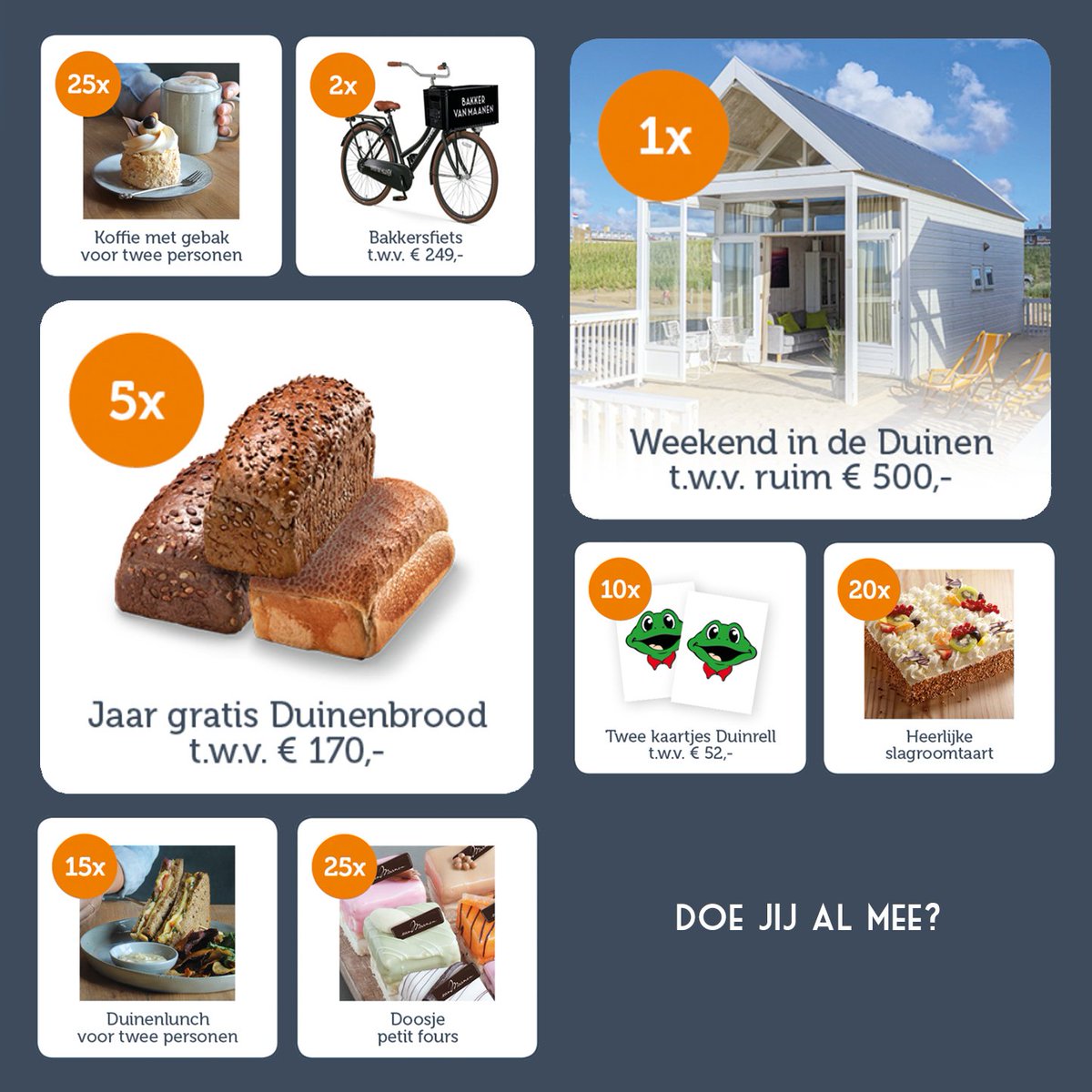 Alleen deze week nog ontvang je een kanslot bij besteding van €7,50 voor één van onze mooie prijzen! Doe jij al mee?