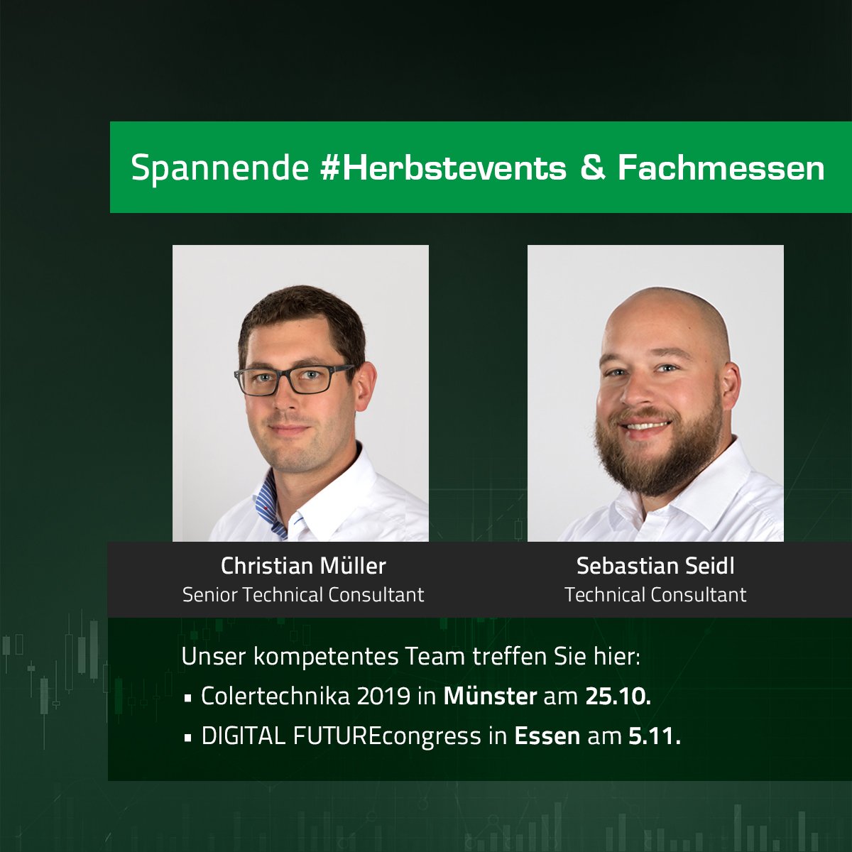 Speed4Trade's tweet photo. Unser zweites #Messeteam im Herbst: Unser eCommerce-Experten-Duo Christian Müller und Sebastian Seidl 🍁 Sie sind dabei bei der #COLERtechnika am Freitag &amp; dem @dfcefm Essen 💪 Sehen wir uns auf den Events? #DFC #Digitalisierung #DigitalFutureCongress #fachmessen #events https://t.co/UOr7cTu1Fn