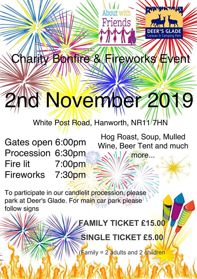 DeersGlade's tweet photo. Tickets for our annual charity bonfire and fireworks evening are now available to purchase from our reception!

Tickets will also be available on the night of the event. 

Everyone welcome! https://t.co/sVCPOGyLFD