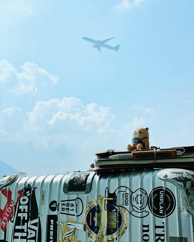 scription's tweet photo. Woo whoooo! Taking off from the place we called home. #addoil #manualfactorybear #travel #travelersnotebook #trctravelersnotebook #travelersnote #mfbear #mfb #manualfactory #airport #japan #hk #rimoa https://t.co/3mV66BecEI https://t.co/xR2TKoij4E