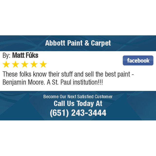 5 Star: Matt F. "These folks know their stuff and sell the best paint - Benjamin Moore.  A St. Paul institution!!!" bit.ly/2S6SzKx