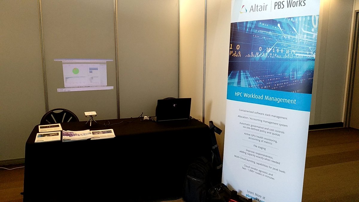 Chee_DataSciML's tweet image. Day1 eResearch 2019, just finished setting up. #Altair #PBSWorks #HPC #DataScience