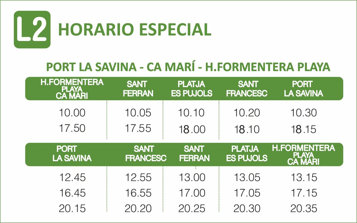 BusFormentera's tweet photo. Buenos días

Aquí tenéis los horarios vigentes a partir de hoy! https://t.co/deVsBSLXg1