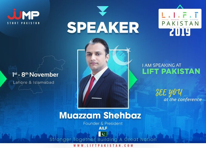 JumpStartPk's tweet photo. #JumpStartPakistan is extremely delighted to announce Muhammad Moazam Shahbaz as a speaker for #LIFTPakistan 2019.
He is the Founder and president of AILF.
Register Now https://t.co/wuUqSmnVd0
#letsLIFTPakistan #LIFTPakistanWeek #LIFTPakistan2k19 https://t.co/kaPFzVdPWE