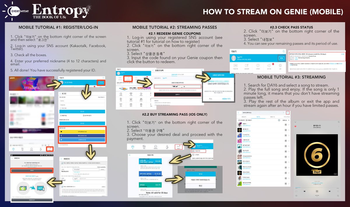 [B.2] How to Stream on GenieDownload the Genie app or access Genie through their website Website:  http://genie.co.kr   PC App:  http://genie.co.kr/guide/geniePC   Android:  https://apkpure.com/%EC%A7%80%EB%8B%88-%EB%AE%A4%EC%A7%81-genie/com.ktmusic.geniemusic  iOS:  https://apps.apple.com/kr/app/%EC%A7%80%EB%8B%88-%EB%AE%A4%EC%A7%81-genie/id858266085?l=enㅡ  #DAY6  #데이식스  #The_Book_of_Us  #Entropy