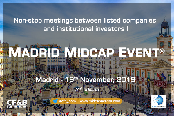 We are pleased to be supporting the 3d edition of the Madrid Midcap Event, that will take place on November 19th 2019. 

Register here: ow.ly/NLkp50wOj87
