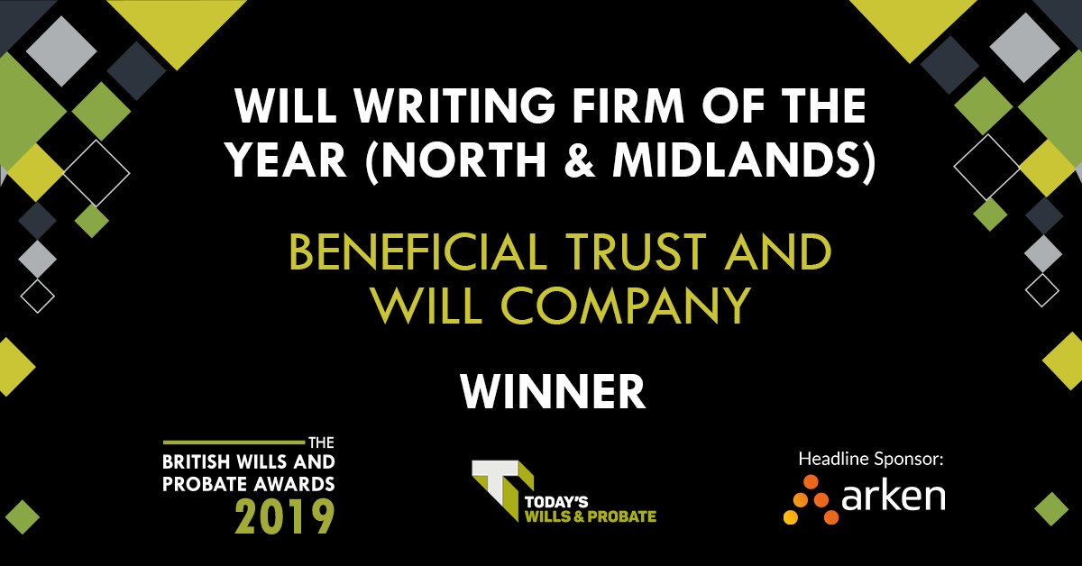 Delighted to have won 'Regional Will Writing Firm of the Year' at the British Wills &amp; Probate Awards 2019 by <a href="/TWProbate/">Today's Wills & Probate</a>, a real honour and the team are thrilled.

Huge thanks to our members, partners and supporters!
#willwriting #awards #wills #trusts