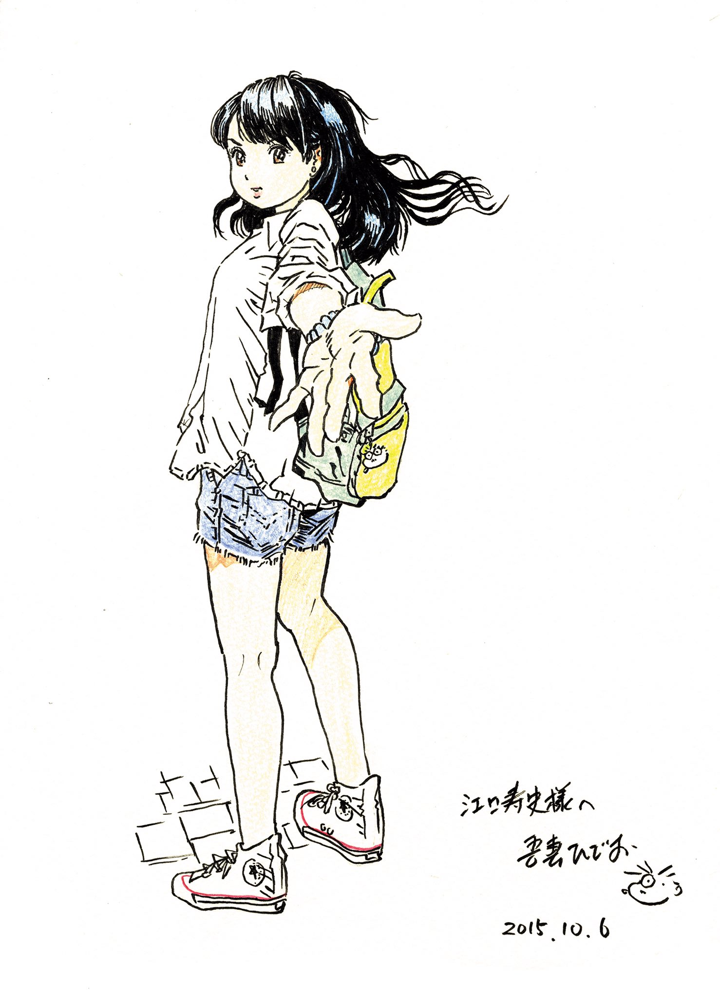 江口寿史 15年に画集 King Of Pop をお送りした際 中のイラストの一枚を吾妻先生が模写してくれた絵がお礼の手紙とともに添えてあった 宝物です T Co Ussmo7a91a Twitter