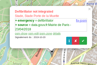 wadouk's tweet photo. De nouvelles analyses sur @osmose_qa sur les #defibrillateurs #DAE #AED sur quelques régions (@paris @SaintMaloVille @hautevienne_dep @Toulouse #basrhin #hautesalpes ...) , plus à venir @OSM_FR https://t.co/6CJwm17Kgt https://t.co/FcY2r3vcsG