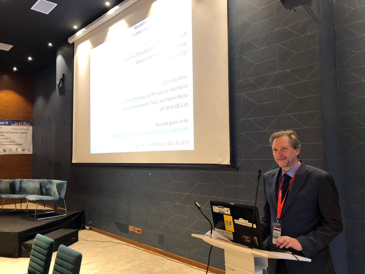 AITathens's tweet photo. Dr. Constantinos B. Papadias gave a Keynote speech at the 5th International IEEE Smart Cities Conference (ISC2 2019, https://t.co/jXwxwG851J), entitled "Modelling mmWave Channels for Fixed Wireless Access in Urban Environments." More info https://t.co/MLPZBJobIV https://t.co/fdjkV1EUu6