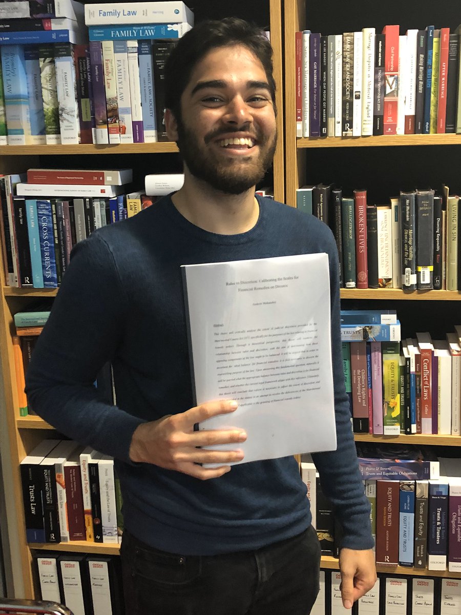 Andy Hayward (@drandyhayward) on Twitter photo Congratulations to Andrew Mohamdee for passing his Master of Jurisprudence - ‘Rules vs Discretion: Calibrating the Scales for Financial Remedies on Divorce’. A real pleasure to supervise - many thanks to Prof William Lucy at <a href="/DurhamLawSchool/">Durham Law School</a> and <a href="/DrSharonThomp/">Sharon Thompson</a> for examining. Congratulations to Andrew Mohamdee for passing his Master of Jurisprudence - ‘Rules vs Discretion: Calibrating the Scales for Financial Remedies on Divorce’. A real pleasure to supervise - many thanks to Prof William Lucy at <a href="/DurhamLawSchool/">Durham Law School</a> and <a href="/DrSharonThomp/">Sharon Thompson</a> for examining.