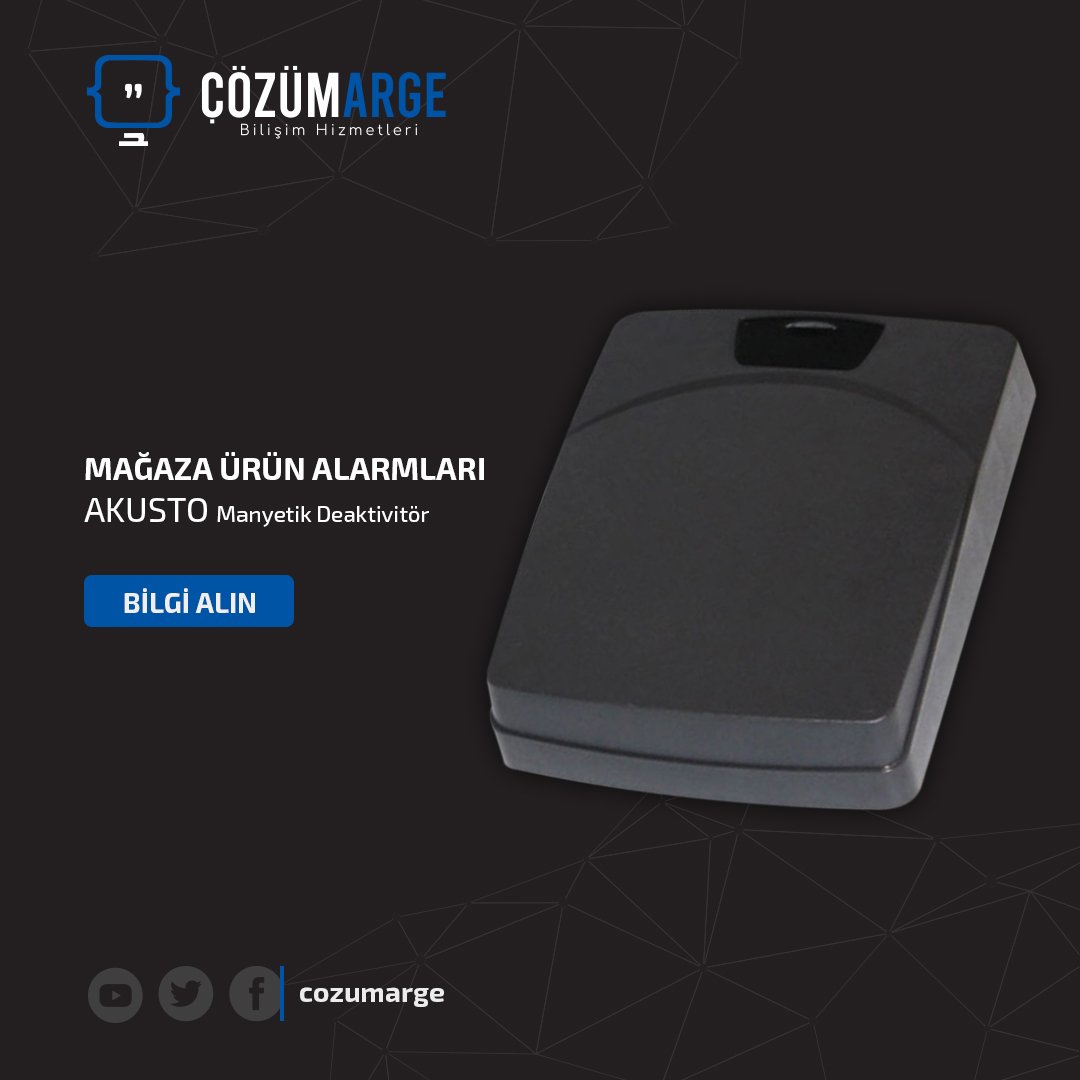 AKUSTO MANYETİK DEAKTİVİTÖR

Detaylı bilgi için ;
cozumarge.com.tr

#donanim #turnike #yuztanima #kartokuyucu #parmakizi #access #personel #kilit #buton #alarm #dedektor #otopark #bariyer #plaka #ogs #hgs #mobil #yazilim #plakatanima #mobilotopark #personelkontrol #web