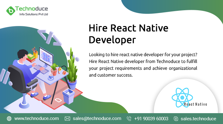 Technoduce's tweet photo. Hire #react #native #developers to get end-to-end #app #development #solutions! You can hire them #full time or on an #hourly basis.
https://t.co/paKZq0aHzW
#technoduce #business #mobile #webdev #tech https://t.co/xLBI1VCEOF