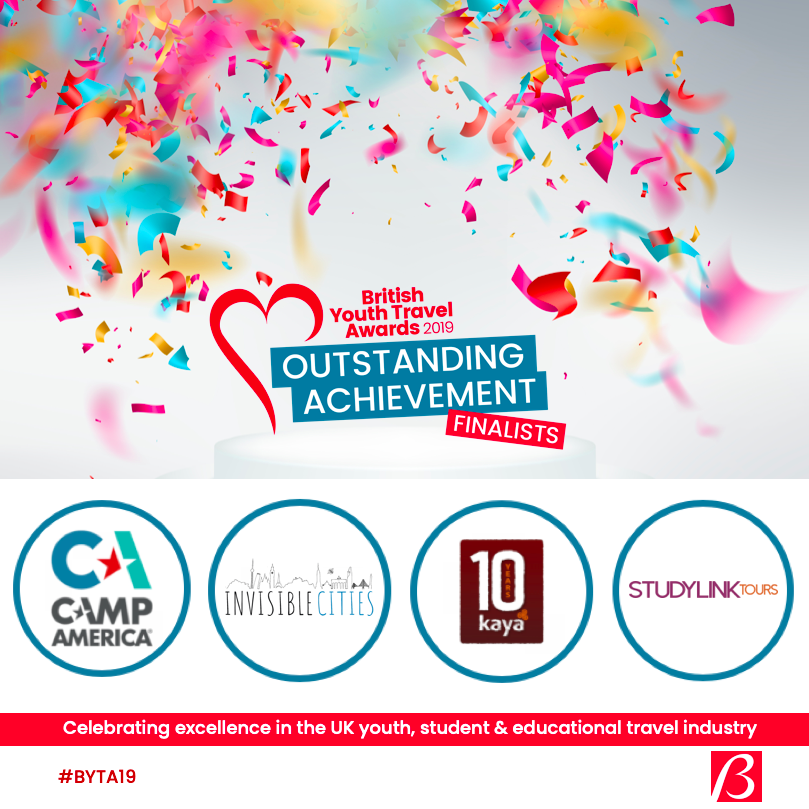 BYTAwards's tweet image. A big congratulations to last but not least the finalists of the #BYTA Outstanding Achievement category @CampAmerica69 @InvisibleEdin @KayaVolunteer  @StudyLinkTours 

ow.ly/fSOV50wQ64e

#BYTA19 #OutstandingAcheivement #youthtravel #studyabroad #educationaltravel