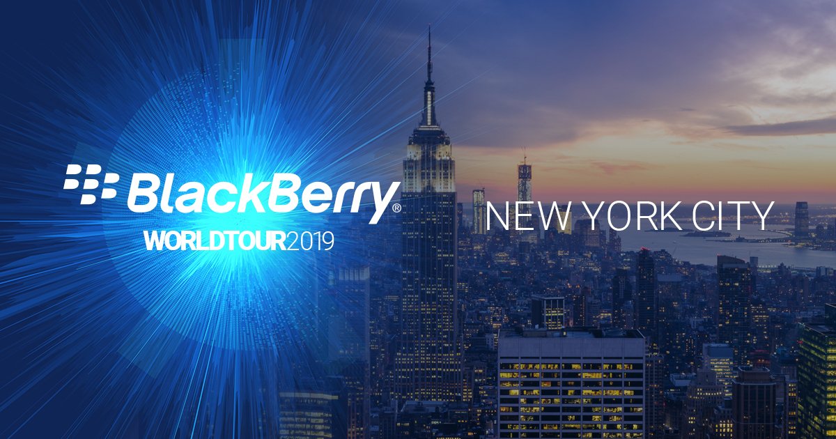 Next stop on #BBWT: NYC! Connect with fellow leaders to discuss challenges and emerging opportunities and explore the latest best practices, industry trends and new technology. Register to learn more: BlackBerry.com/NewYork2019 #BBWT19