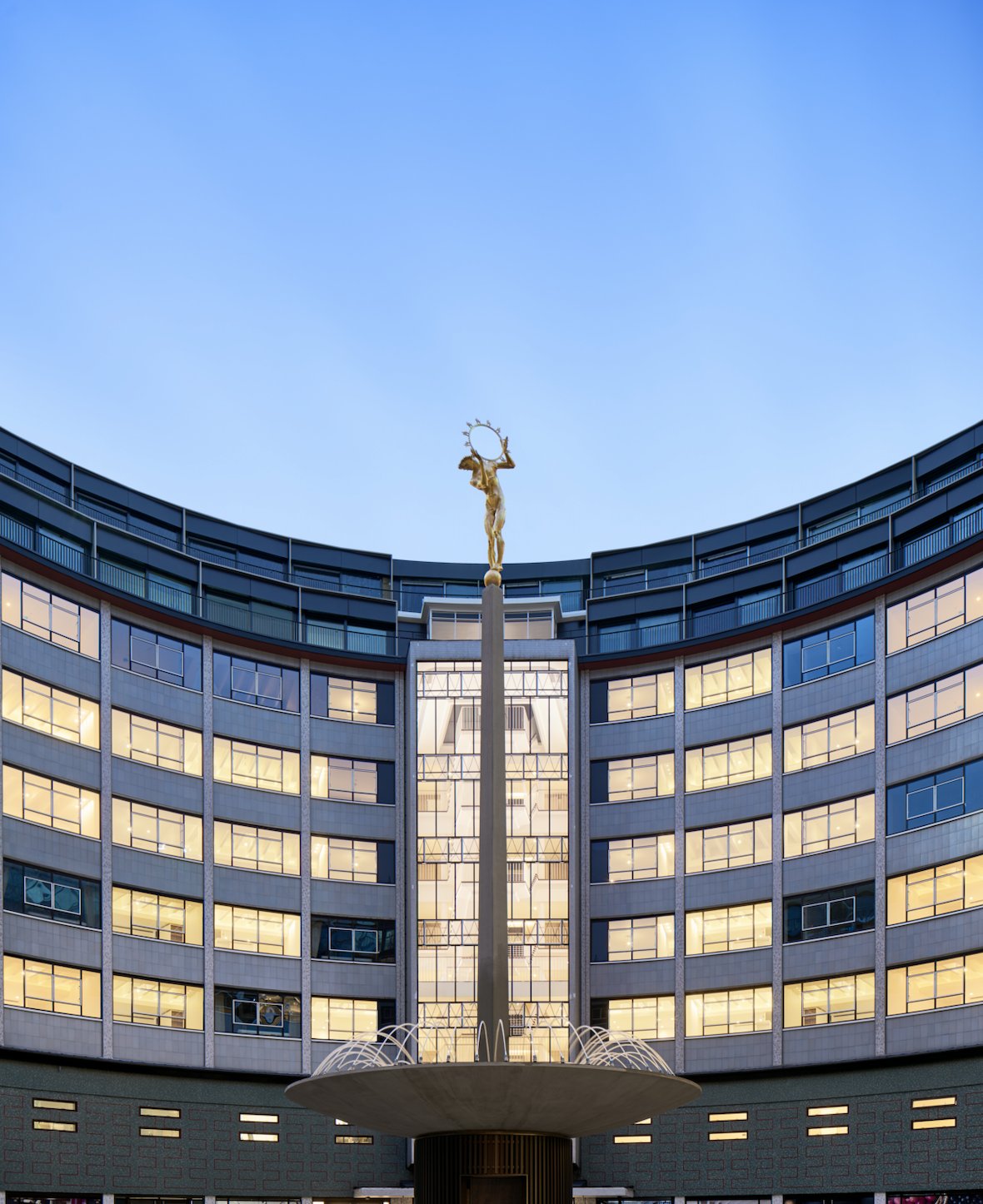 Television Centre On Twitter Helios Shining Bright Over Tvc This Evening In 2017 The Three Metre Tall Bronze Gilded Helios Statue Was Returned To The Once Bbc Hq After Being Carefully Removed For - bbc news co hq roblox