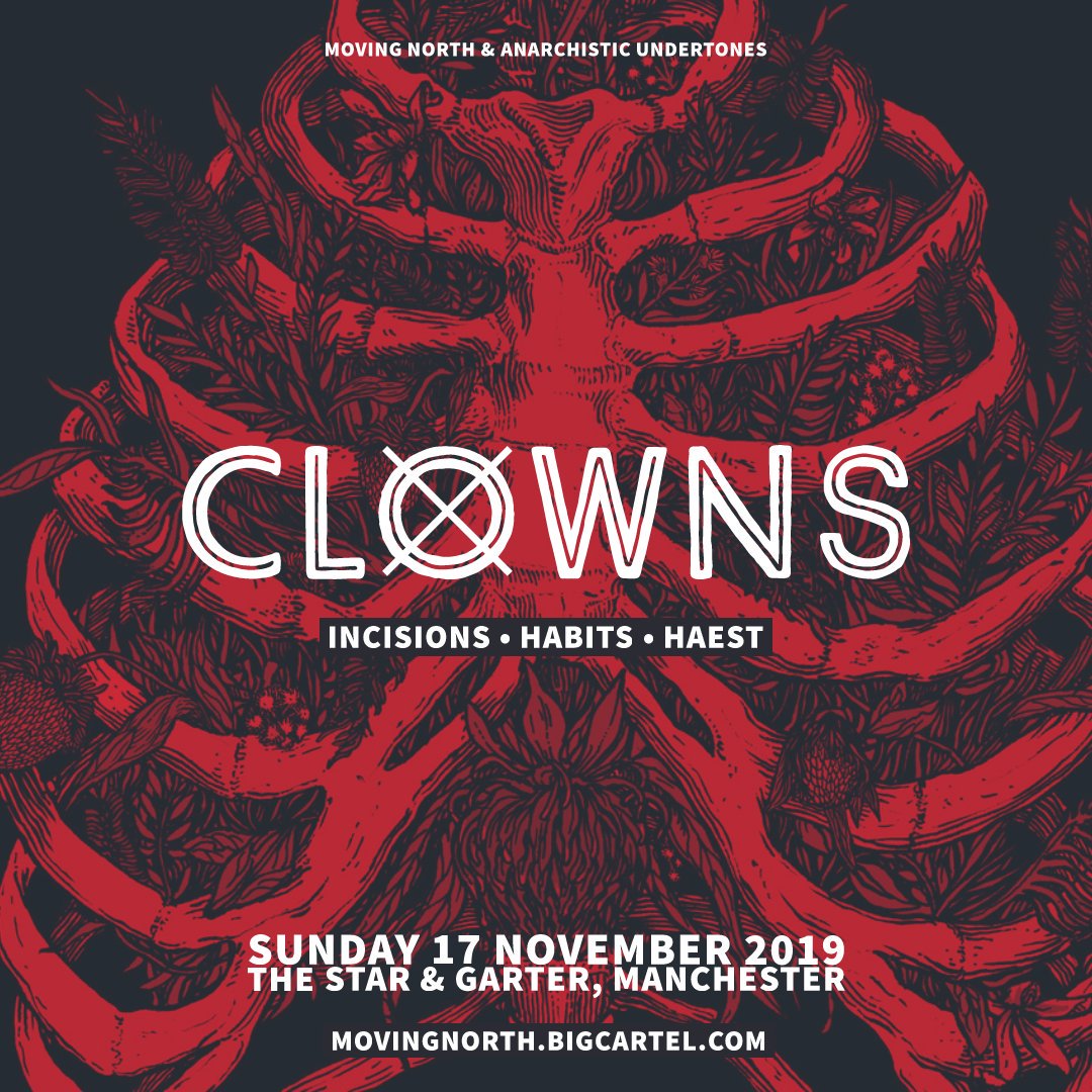 The mighty <a href="/Clownsband/">Clowns</a> are back in Manchester next month. 

Over halfway sold out already, get your tickets soon: bit.ly/2MIvtoU