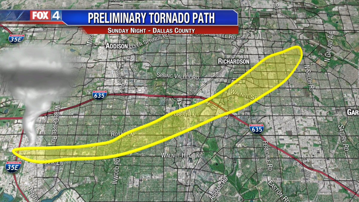 Alberto Romero on Twitter: "This is the preliminary path of #tornado