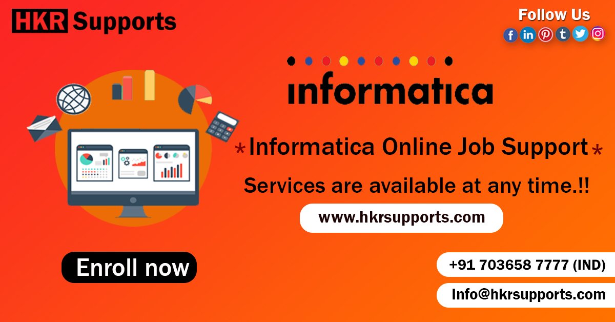 HkrSupports's tweet image. Our HKR Supports team is Experts in providing Informatica Job Support services. our services are available at any time!!
visit: hkrsupports.com or
contact : +91 7036587777
#informatica #informaticajobsupport #onjobsupport #onlineitsupport #informaticahelp #servives