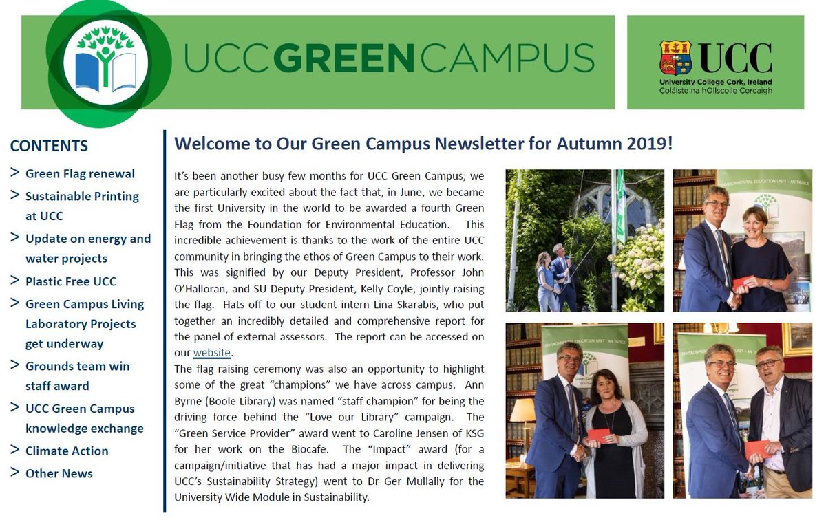What's being happening <a href="/UCC/">UCC Ireland</a> #greencampus over the last few months you ask??  Well here is our Autumn 2019 newsletter!
#SDGs #Cork 
<a href="/GreenCampusIE/">Green Campus Ireland</a> <a href="/GreenNews_ie/">The Green News</a> @FEEInt <a href="/TheEAUC/">EAUC</a> <a href="/johbees/">John O'Halloran</a> @osheaucc <a href="/UCCBandE/">UCCBuildings&Estates</a> <a href="/RichardbrutonTD/">Richard Bruton</a>