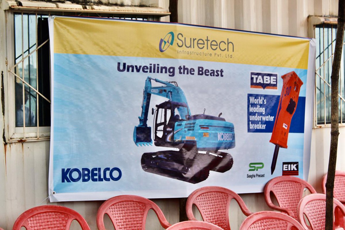 Sahara Dredging buys 2nd Kobelco 50T for rock dredging. SK520 delivered on birthday of Mr.Asif, owner of SDL. SK520 + Tabe breakers have outperformed everyone! High productivity and low maintenance #SuretechInfra #Kobelco #TabeHammers #rockdredging #dredging #hydraulicexcavator